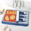 VIKAMA Cute Cartoon Sardine Floor Mat Soft Non-slip Absorbent Washable Doormat for Kitchen Bathroom Bedroom Sofa Home Decor
