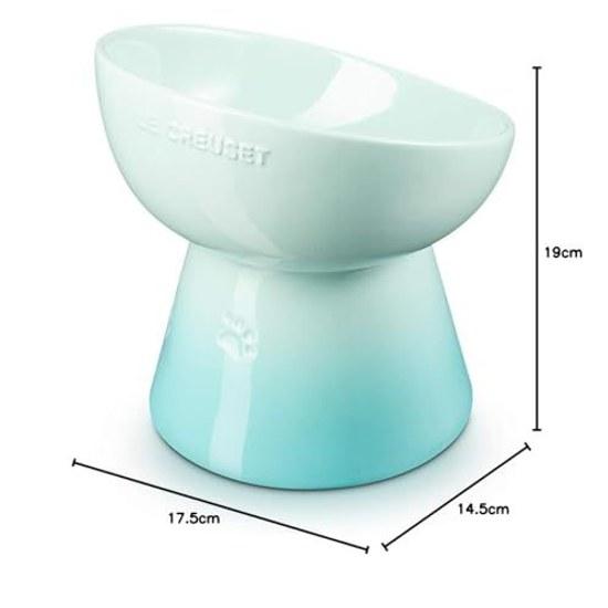 Suport Înalt Le Creuset Bol pentru Animale Adânc Culoare Mentă Rece Rezistent la Pete Câine Pisică Sigur pentru Microunde