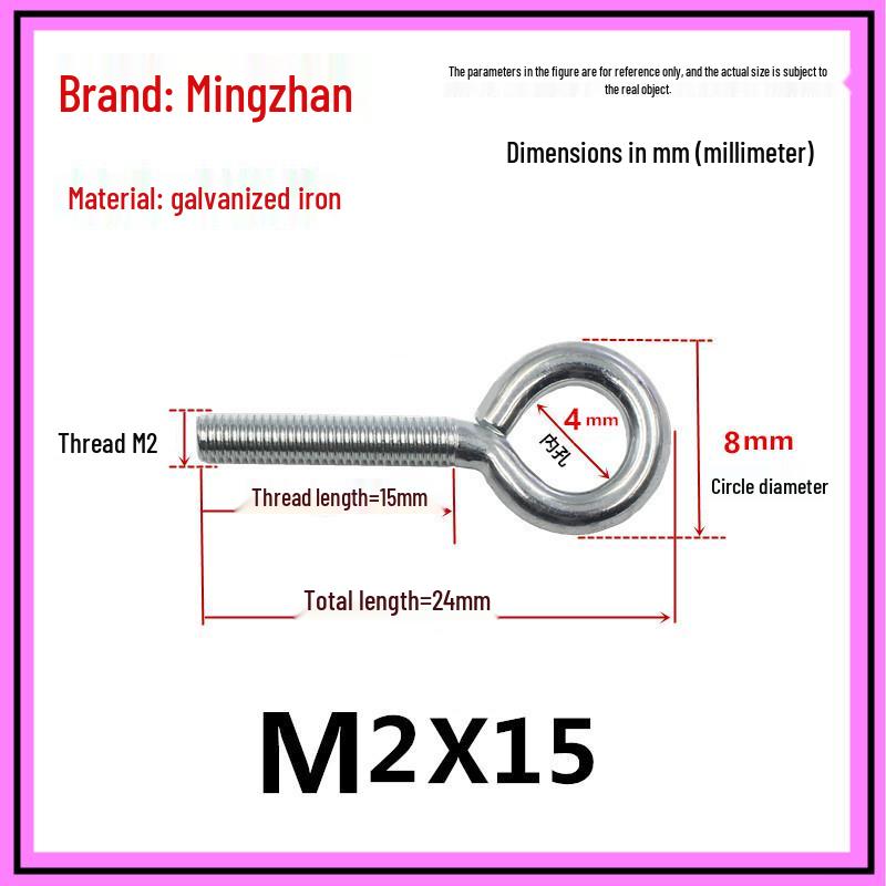 Closed Hook Eye Bolt Screw Ring Hanger - M2.5 to M8 Machine Thread