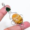 Natural Ocean Jasper, Diopside 925 Sterling Silver Jewelry Pendant 2.64" AP-16298