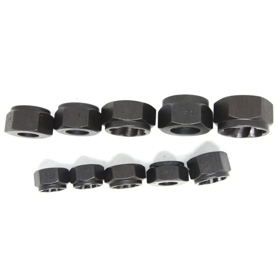 11Pcs Damaged Nut Bolt Remover Extractor Tool Set (#1-#10) Metric w/Box