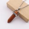 Handmade Amethyst Rose Quartz Hexagonal Pillar Pendant Necklace (N760)