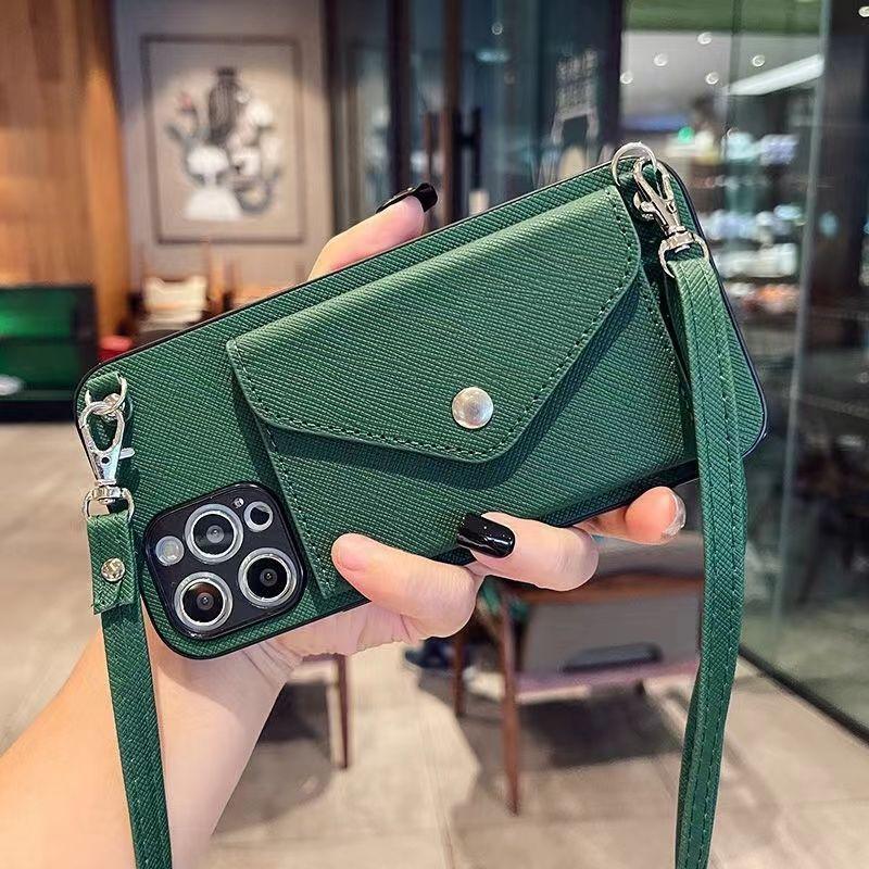 

Чехол для мобильного телефона Apple 16 с карманом для карт iPhone15/15promax Мессенджер 13 Шнурок 14 Противоударный Женский 11 Чехол iPhone 17promax