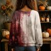 Women's V-Neck Halloween Shirt for Fall, Seasonal Top for Ladies