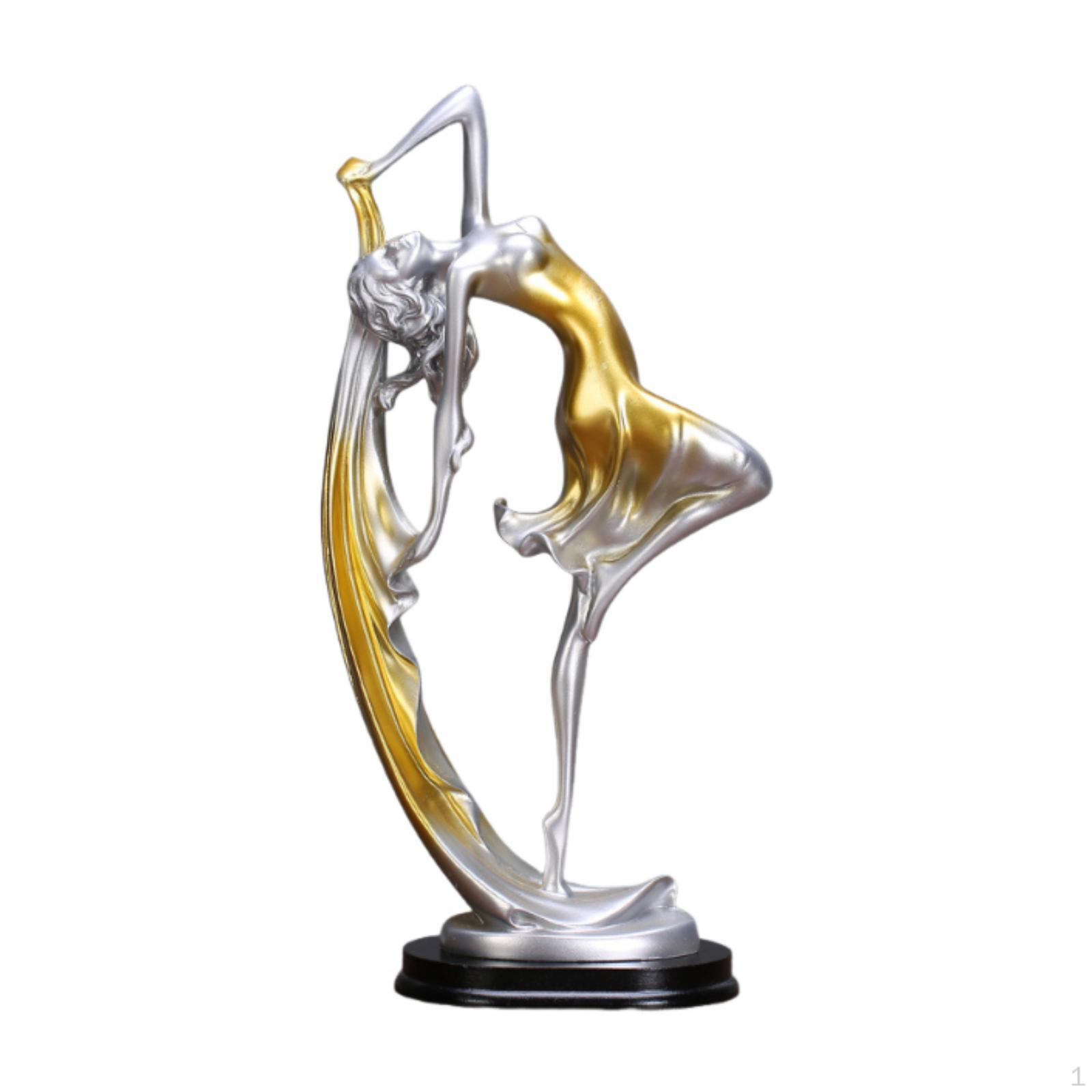 

Фігурка Балерини Танцівниця Скульптура Мистецтво Елегантність Дівчата Орнамент для Настільної Центральної Композиції золотий