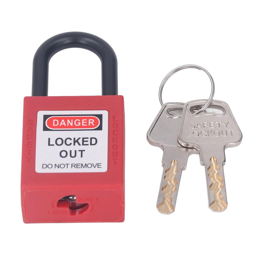 38mm Zámek Lockout Tagout Nylonový Konstruovaný Prachotěsný Bezpečný Visiací zámek s Izolovanou Energií se 2 Klíči
