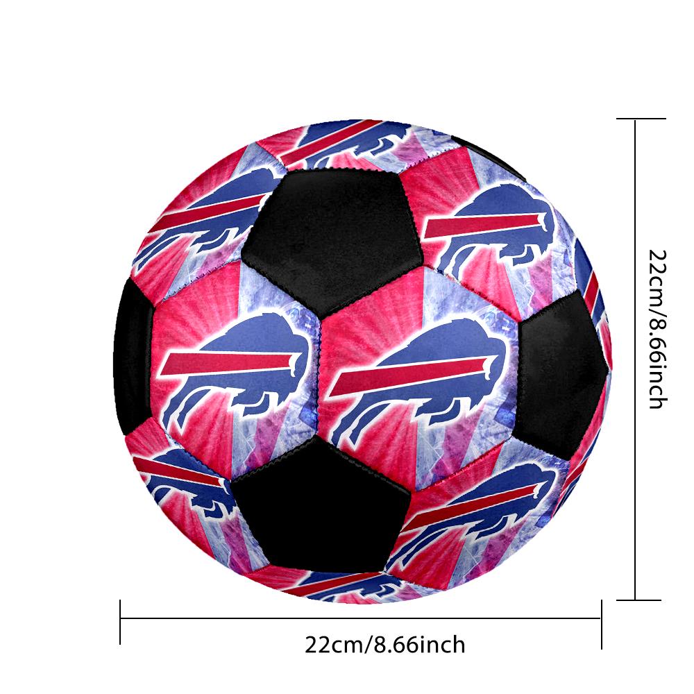 SIZE 5 Buffalo Bills Soccer Ball Colorful All Ages Machine Stitched PVC Competition Ready Durable High-Bounce