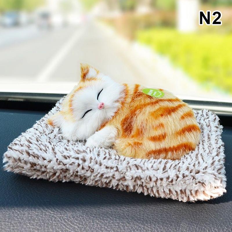 Kawaii Simulation Sleeping Cat Stuffed Animals Display Mold Portable Fake Cat Kittens Doll Ornaments Decoration Kids Plush Toys