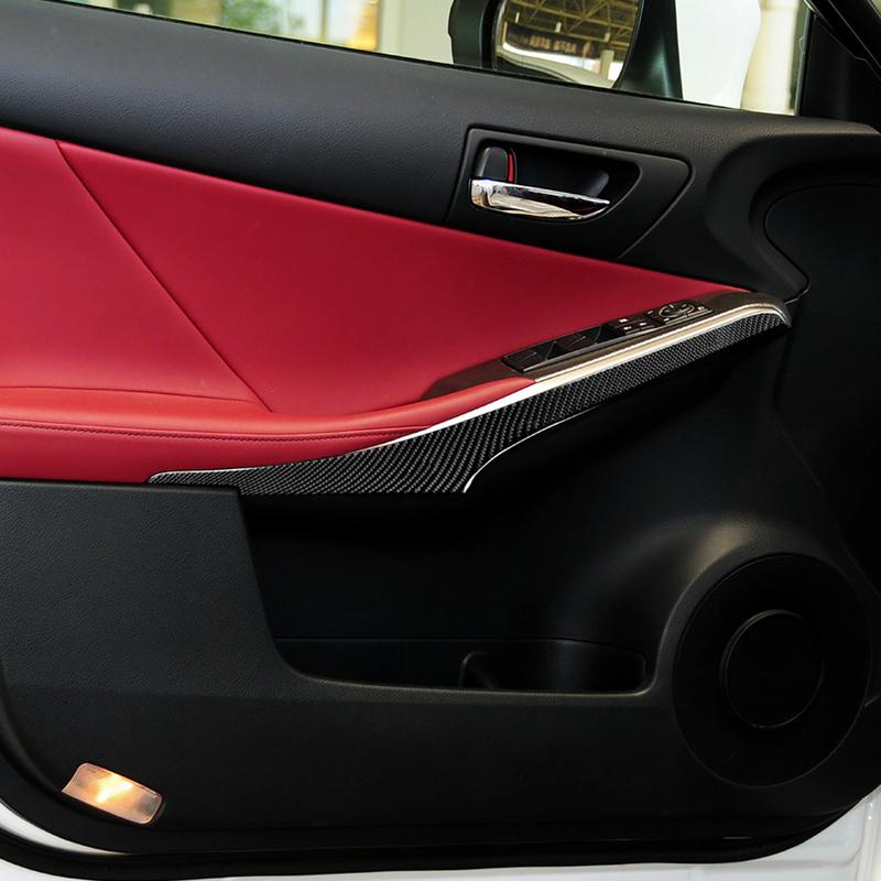 Carbon Fiber Car Accessories Door Decorative Panel Modified Interior Cover Sticker Trim For Lexus IS250 IS350 300H 2013-