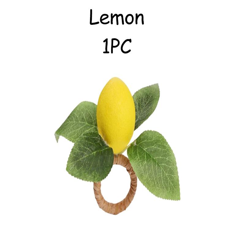 

1/6/24/48Pcs Simulation Lemon Plant Napkin Ring Fruit Meal Buckle Hotel Model Room Napkin Ring Napkin Buckle Party Supplies