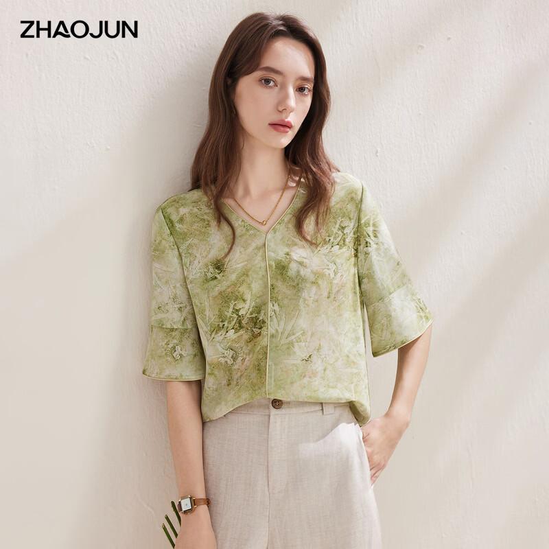 Zhaojun New Chinese Style Printed Mulberry Silk Top L