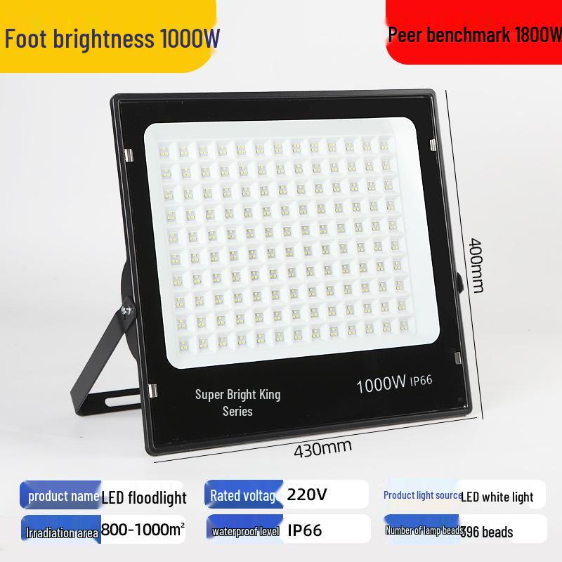 Ultra-Bright High-Power LED Floodlight for Outdoor Stadium and Construction Site Lighting