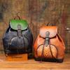 Johnature Tasche Geprägte Frauen Rucksack Weiches Rindsleder Vintage Große Kapazität Outdoor Reisetaschen