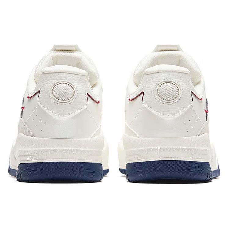 Anta Wave Shoes Fabric Synthetic Leather Nubuck Non-Slip Low-Top Skate Shoes Women sneaker Ivory-White Dark-Blue 922348003-56