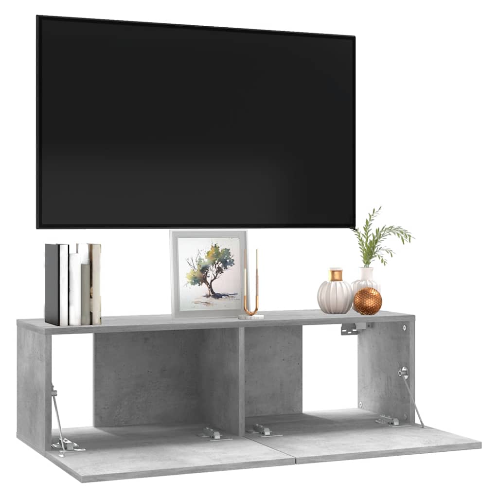 vidaXL TV-Schrank Betongrau 100x30x30 cm Holzwerkstoff