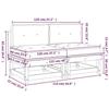 VidaXL Canapés centraux avec coussins 2 pcs blanc bois de pin massif, canapé de jardin, siège de jardin, siège d'extérieur, 825458