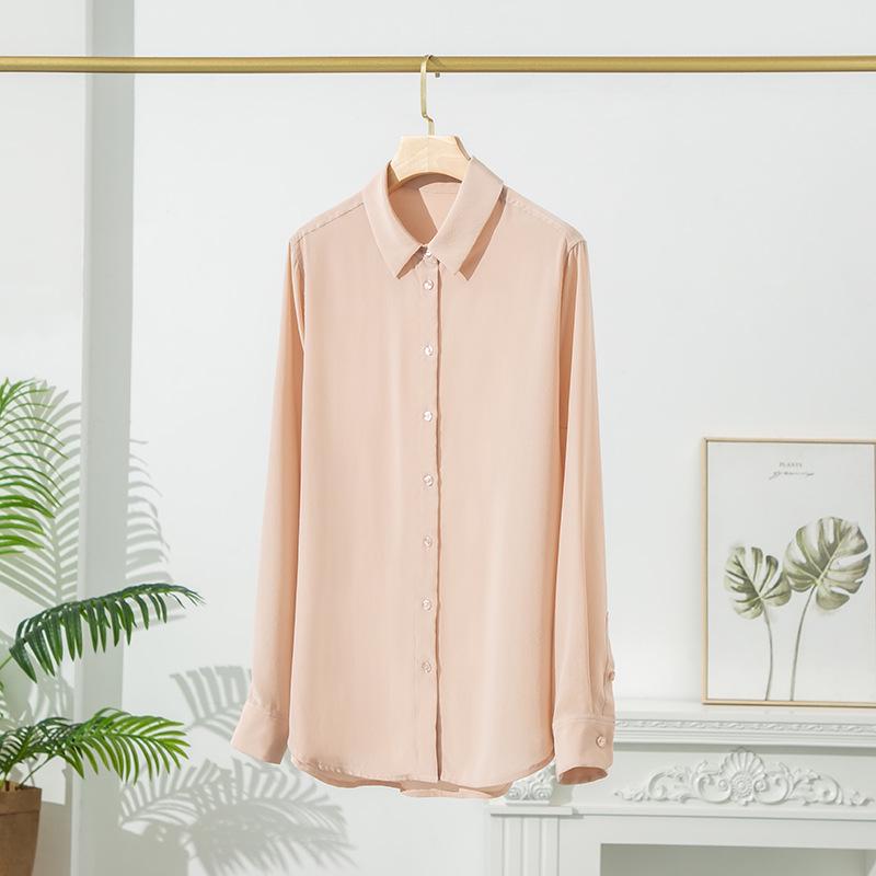 

Женская белая шелковая рубашка-кардиган с квадратным вырезом и длинными рукавами из шелка Mulberry - Коллекция Весна и Осень 2025 XXL розовый