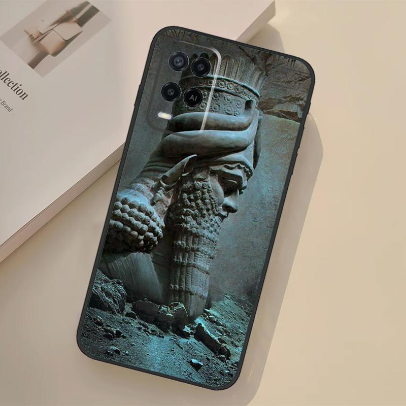 Assyrian Statue Lamassu Art Case For Oppo A5 Pro A15 A17 A57 A77 A18 A38 A58 A78 A98 A96 A76 A16 A94 A74 A54 A40 A60 A80