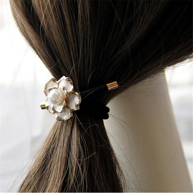 Korean Rhinestone Elegant Scrunchies Women Girls Elastic Hair Rubber Band Accessories Tie Hair Ring Rope Headdress