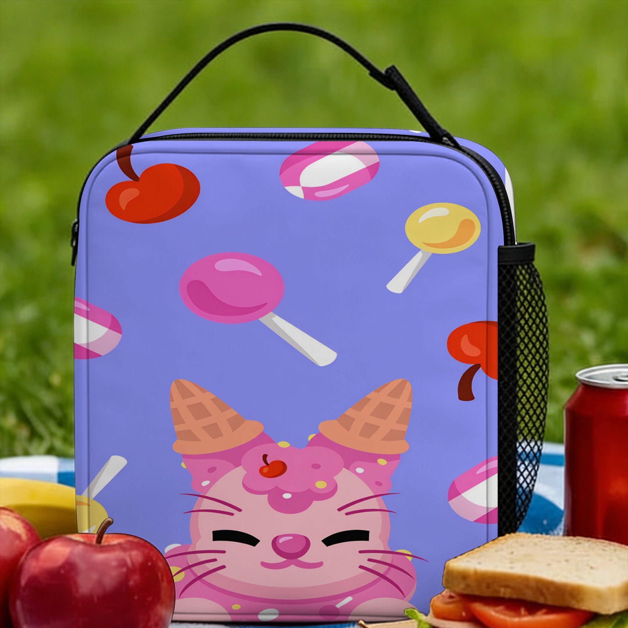 A-Adopts Me Lunch Bag School Lunch Box For Women Kawaii Print Tote Food Bags Waterproof Portable Cooler Bag One Size
