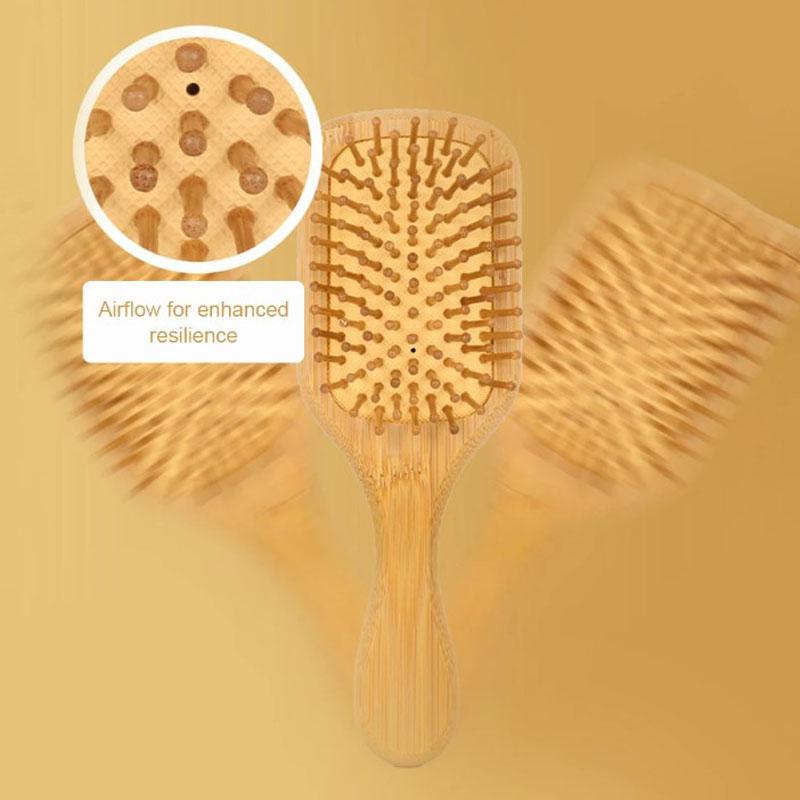 Natural Bamboo Wooden Hair Brush Comb Massage Scalp Health Airbag Hair Comb