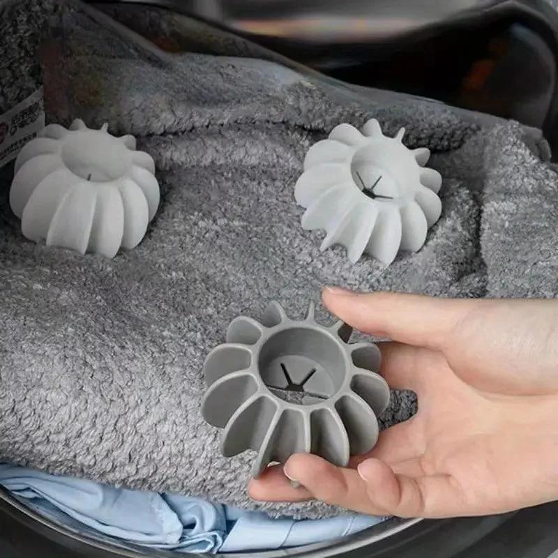 Magische Silikon-Wäschebälle - Wiederverwendbarer Waschmaschinen-Tierhaarentferner, Katzenhaarfänger & Kleiderreinigungswerkzeug