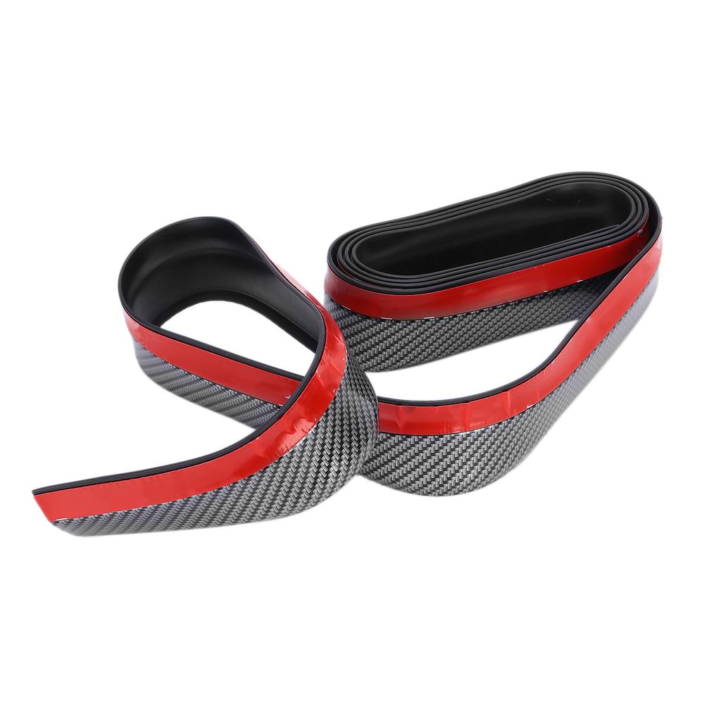 2.5m Car Front Bumper Lip Spoiler Cover Rubber Carbon Fiber Color Universal for Truck