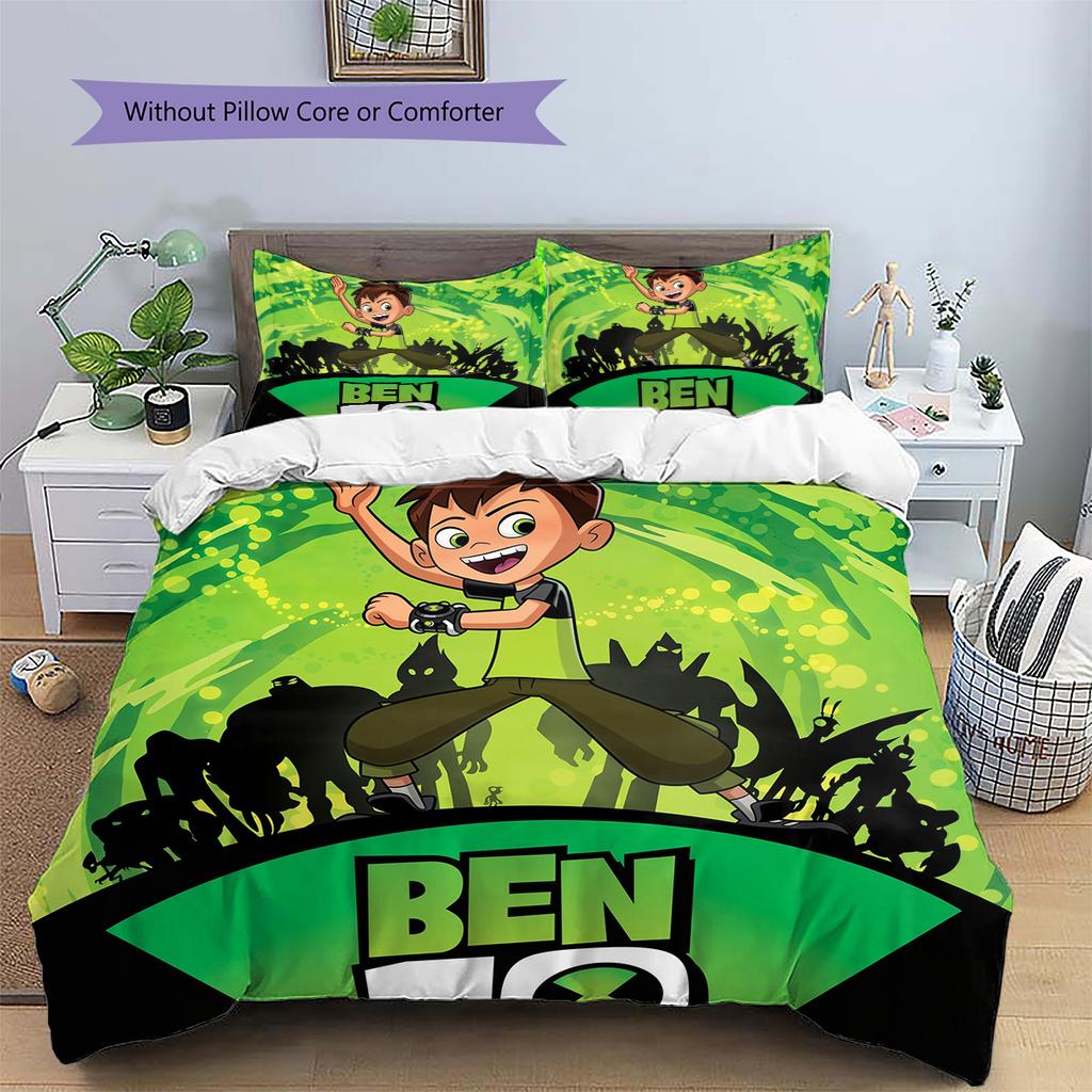 Ben 10  Pattern Bedding Quilt Set  Home Decoration  Gift (1 * duvet cover + 2 * pillowcase  without core)