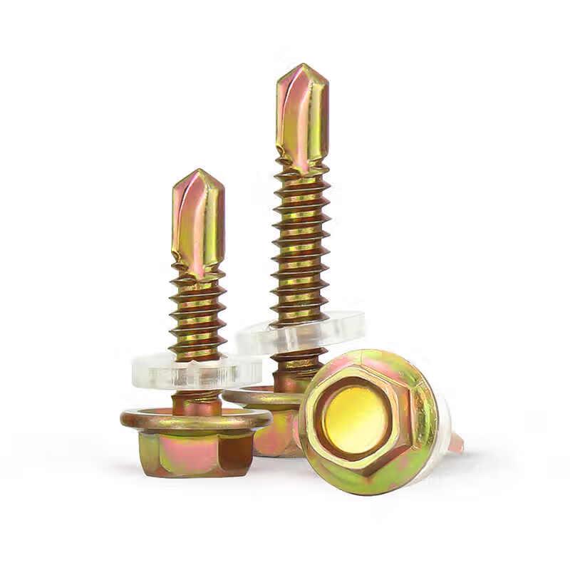 Yellow Zinc Plated External Hex Self-Drilling Screws