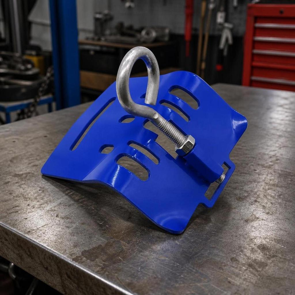 HeavyDuty Tire Support with Eye Bolt | Reinforced Metal Construction, Slotted Mounting Holes,