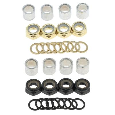 16x Skateboard Bearing Spacer Nuts Axle Speed Washers Spacers Hardware Part