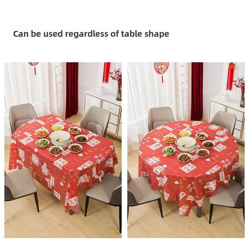 ZISIZ 2025 Neujahr Rote Einweg-Tischdecke