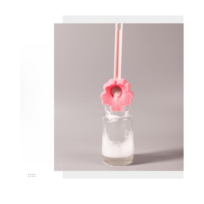 Small Flower Cup Brush Can Be Hung, Sponge Brush, Long Handled Home Cleaning Brush, Bottle Insulated Cup Cleaning Brush