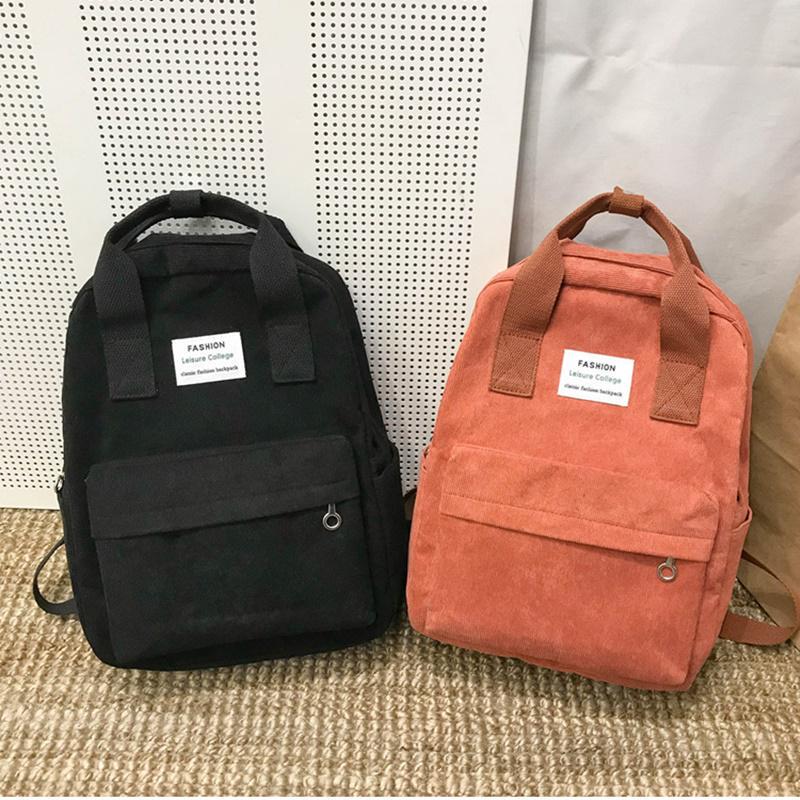 Ryggsekker for kvinner Mote Vinter Casual Style Damer Ensfarget Ryggsekk Kvinne Tenåringer Jenter Skoleryggsekk