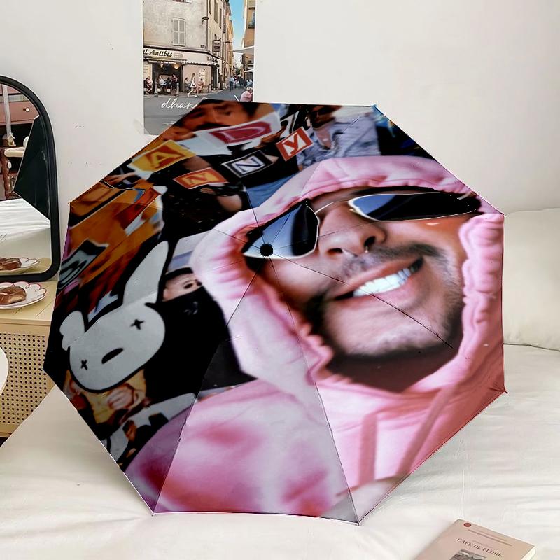 Bad Bunny Collage Umbrella 8-Frame for Travel, camping, Casual Lightweight Portable Umbrella, Essential for every family Holidays Gift