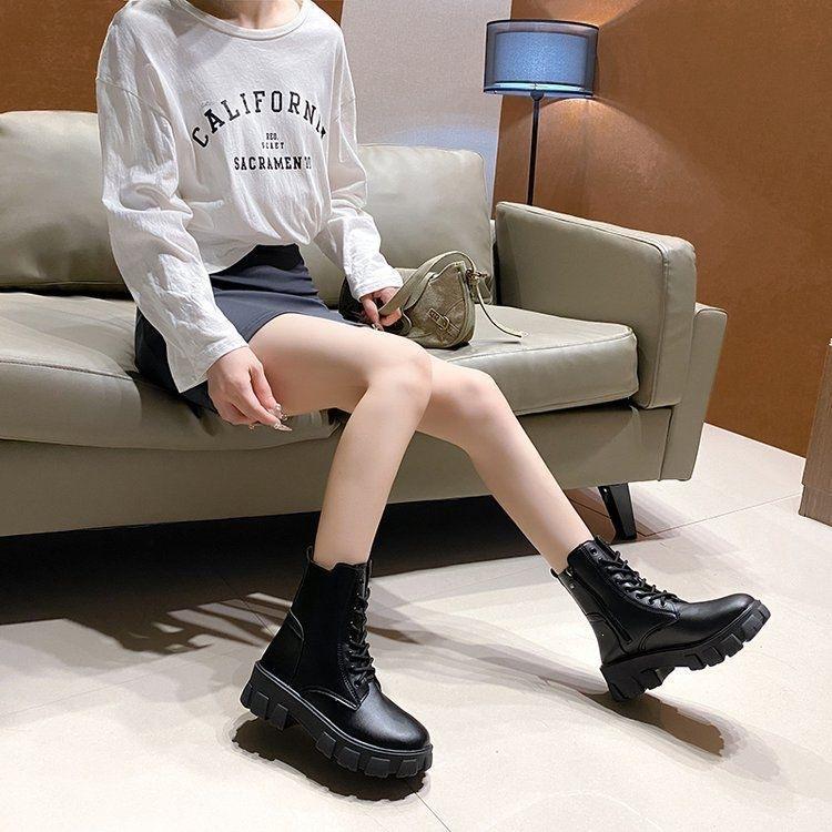 Small Martin boots women's heightened legs long locomotive short boots summer new British style new