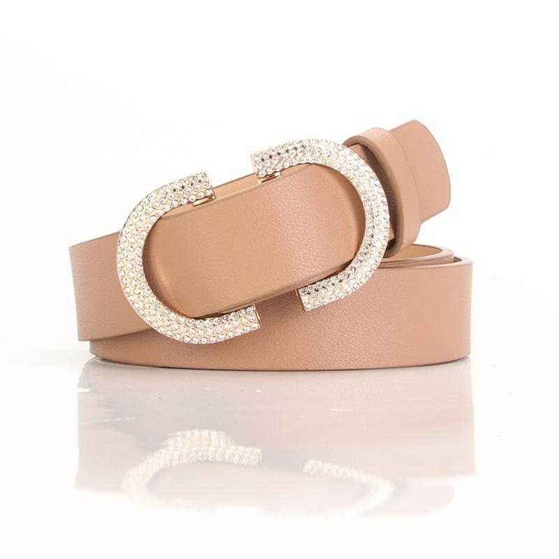 Ladies Double D Alloy Japanese Buckle Simple Decoration, Jeans Retro Atmosphere Elegant Non-Porous Belt