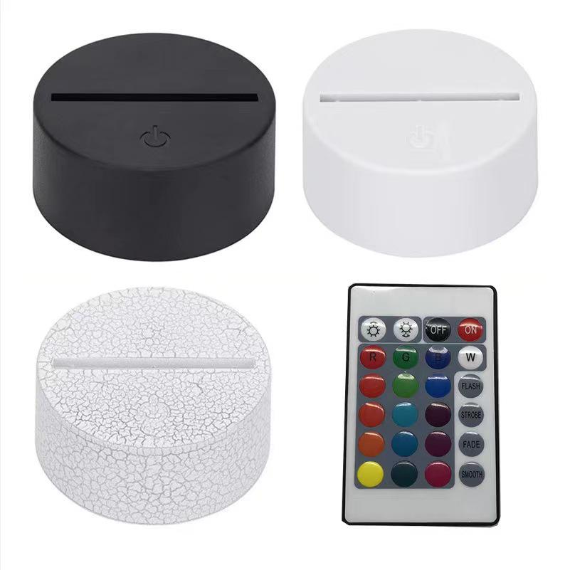 3D Night Light Base with USB & Battery Options