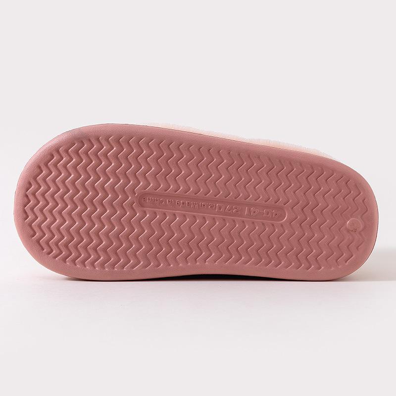 Qidashun new cotton slippers, bag heel indoor and outdoor plush cotton shoes warm and thickened couple cotton mop winter