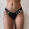 Sexy pasový řetízek Vícevrstvý břišní řetízek s kamínky Módní trend šperky pro ženy Festival Rave Párty doplňky