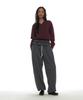 PARTIMENTO WOMEN Colorblock Double Layered Knit Sweater_Plum
