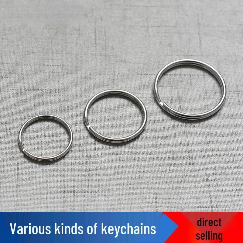 Stainless Steel Keychain: Small Iron Ring Pendant for DIY Accessories, Car Keychain, Thickened Design.