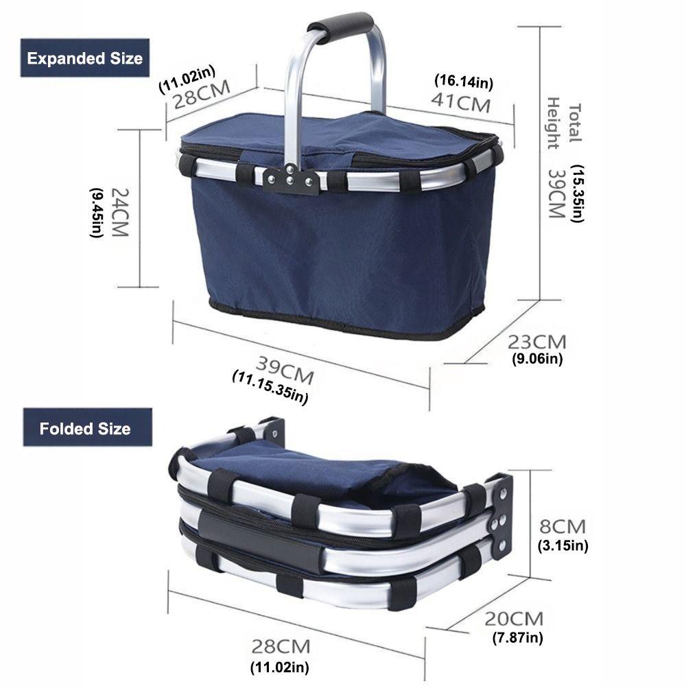 Folding Insulated Bag Portable Shopping Basket New Insulated Basket  Outdoor
