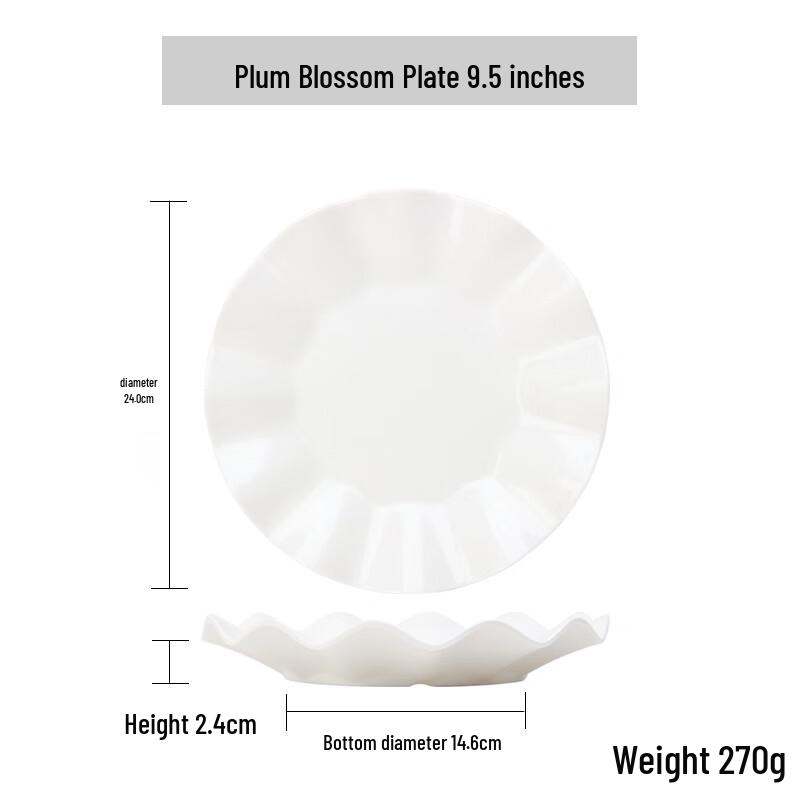 Qianxing White Melamine Lotus Dinner Plates