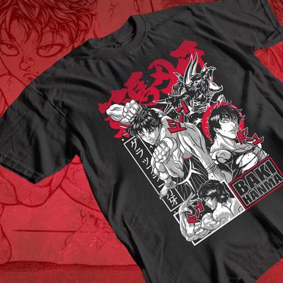 Baki Hanma Ogre Son Tshirt  Anime Manga Wrestler Baki Mens and Womens Summer Cotton Loose Fashion Short Sleeved Top