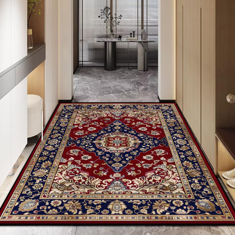 Vintage Persian Carpet In The Living Room Decoration Bedroom Soft Mat Bedside Non-slip Easy Clean Lounge Rug Entrance Door Mat