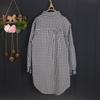 Plaid Shirt for Women Medium To Long Spring and Autumn Thin Jacket Loose Long Sleeved Shirt