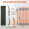 Manual Pole Saw, 7.3-27 Ft Extendable Tree Pruner, Sharp Steel Blade and Scissors High Branches Trimming, Branch Trimmer with Lightweight 8 Fiberglass