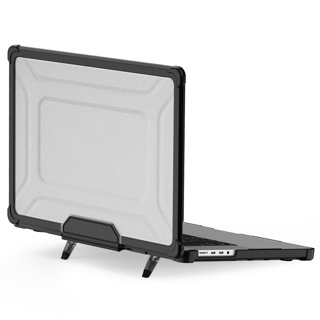 For MacBook Pro 16 inch (2024) (2023) (2021) (A2485 M1 Pro/M1 Max/A2780) Anti-Slip Laptop Case Heat Dissipation PC+TPU Kickstand Cover