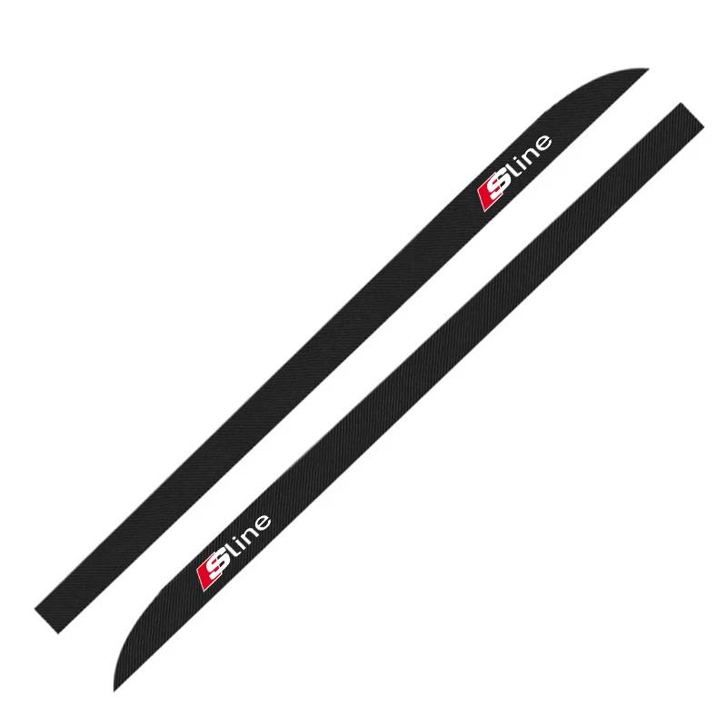 2026 Hot 2Pcs Carbon Emblems Car Door Side Skirt Sill Stripe 3D Sticker Decals For Qaz13 A4 A3 A5 A6 A7 A8 Q3 Q5 Q7 Q8 B5 B6 B7 B8 B9 Q7